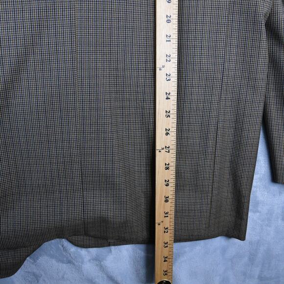 Joseph Abboud Blazer Men's 44L Brown Houndstooth 100% Wool Sport Coat Jacket - Picture 9 of 11